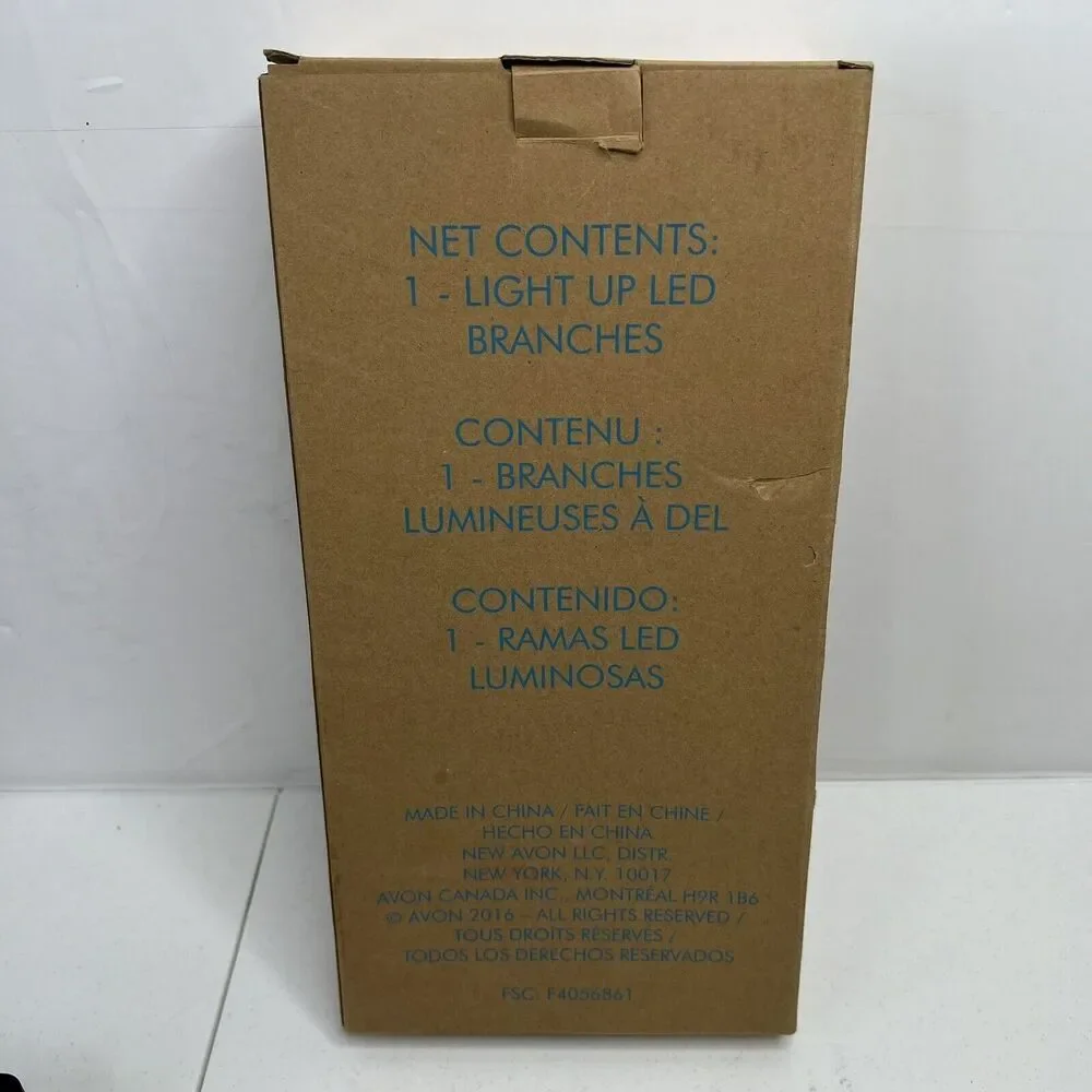 Avon Light Up‎ LED Lighted Branches Pack Clear White Floral W/ Beads 24in NEW